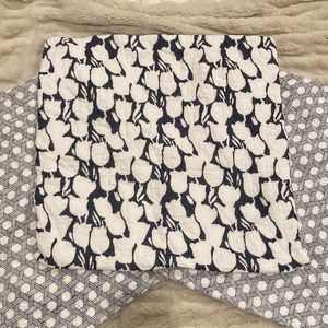 Serena & Lily Euro Shams Set 3 Tulip Floral Blue White Square Cotton Quilted Lot